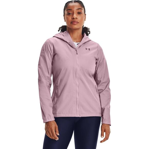 Under Armour Women's Forefront Rain Jacket Mauve Pink - Ash Plum UA Jacket Sz S - Picture 2 of 8